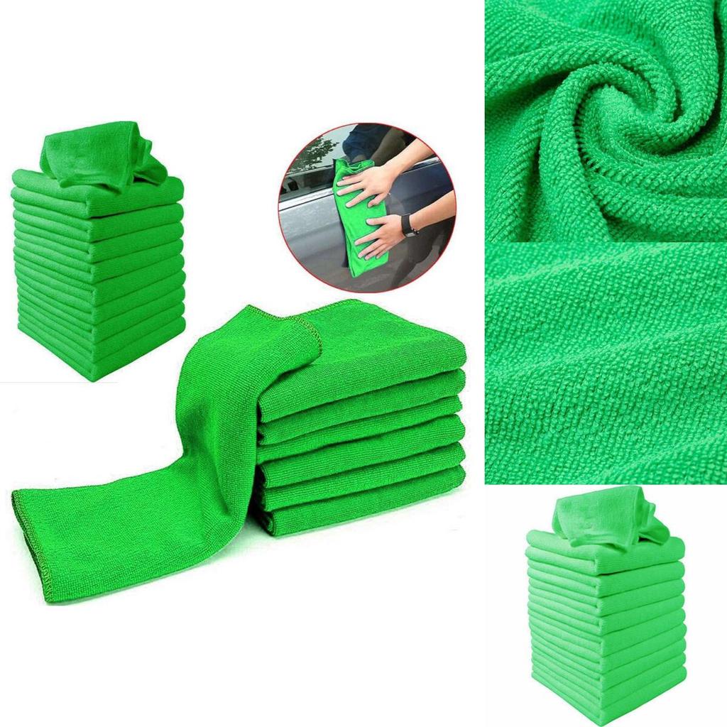 Luxurious Green Microfiber Washcloths For Auto Car Care And Soft Cleaning Towels