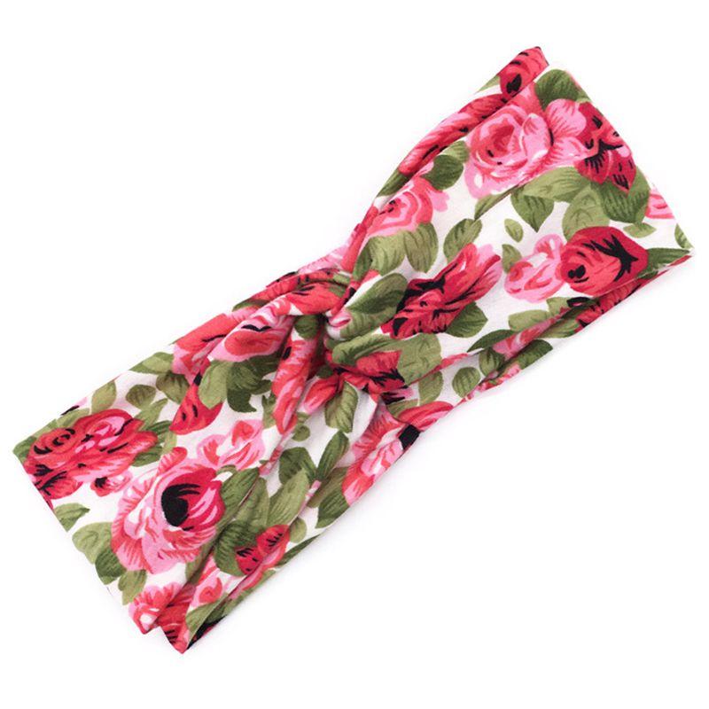 Comfortable Bohemian Style Elastic Headband With Floral Design For Active Women