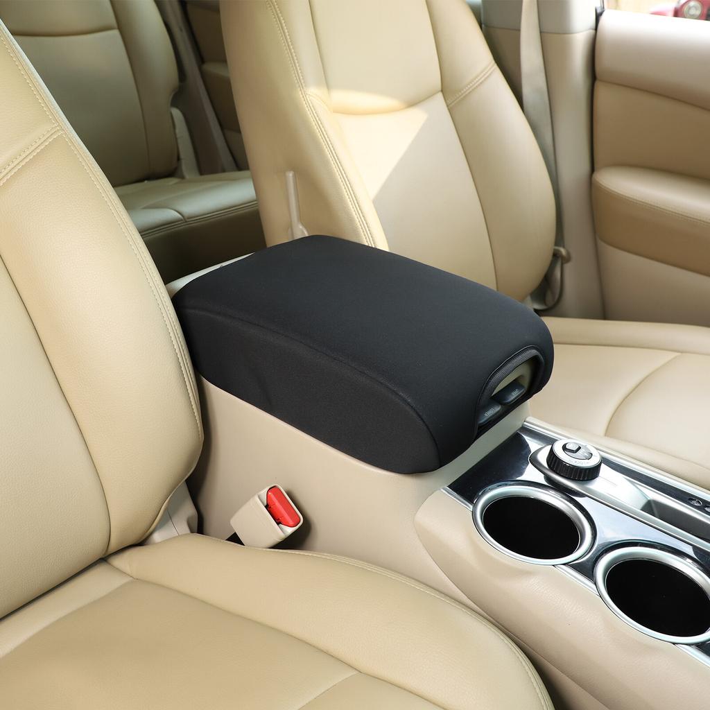 Black Cloth Center Console Armrest Box Panel Cover For Nissan Pathfinder 2013-18