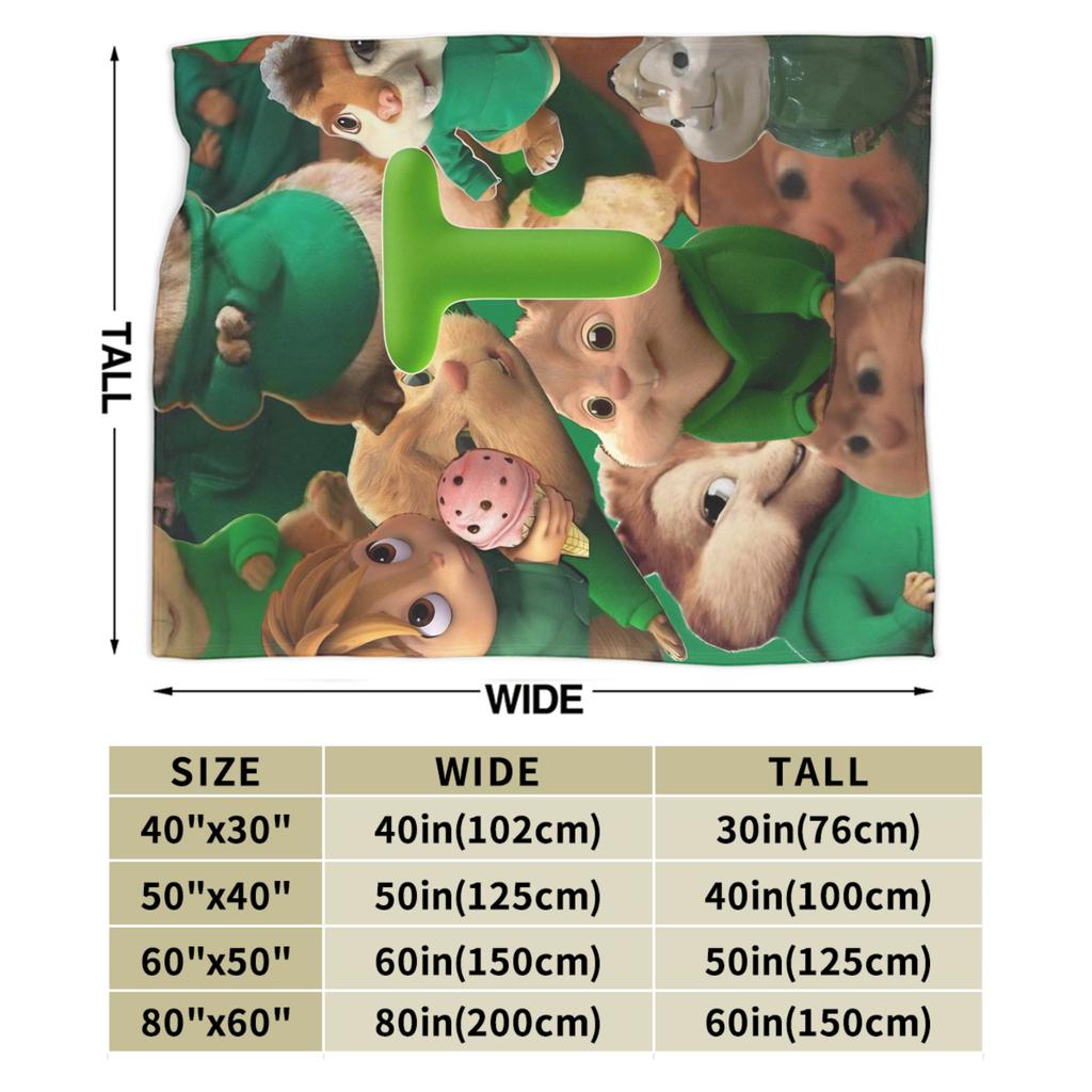 Alvin and the Chipmunks Blanket Cozy Soft Throw Blankets for Couch 50x60 Inch Multi-size Plush Thin Quilt