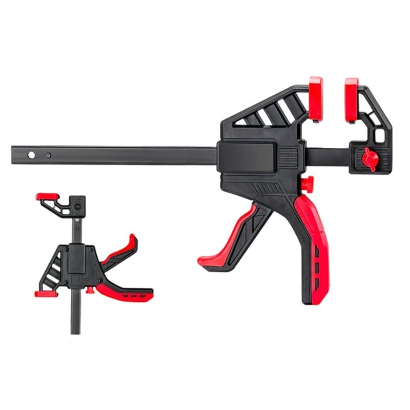 Heavy Type Woodworking Clamp Handed Ratchet Clip with Nonslip Rubber Grip for Professional Carpentry and Crafts Projects