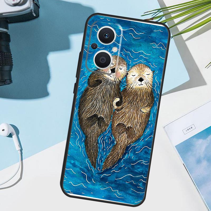 Cute Cartoon Otter Cover For OPPO Reno 8T 7 8 Lite 14F 13F 12F 11F 14 13 12 11 10 OPPO Find X8 X6 X5 X9 Pro Case