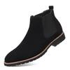 Fashion Fashion Men's Ankle Boot New Leather Men's Chelsea Boots Men Shoes Casual Black Sleeve Boots Outdoor High Top Wedding Shoes Male