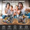 5 in 1 STEM Building Set with LED Light, APP & Remote Controlled Cars Building Toys Kit, RC Robot Tank Sleigh Tracked Racer 554 PCS, Toy Gifts for