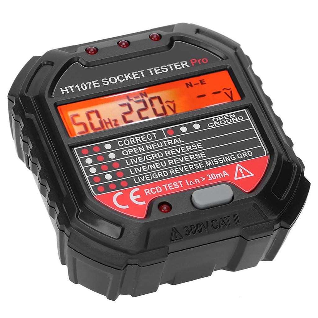 HT107E Socket Outlet Tester Accurate LCD Display Circuit Polarity Voltage Detector