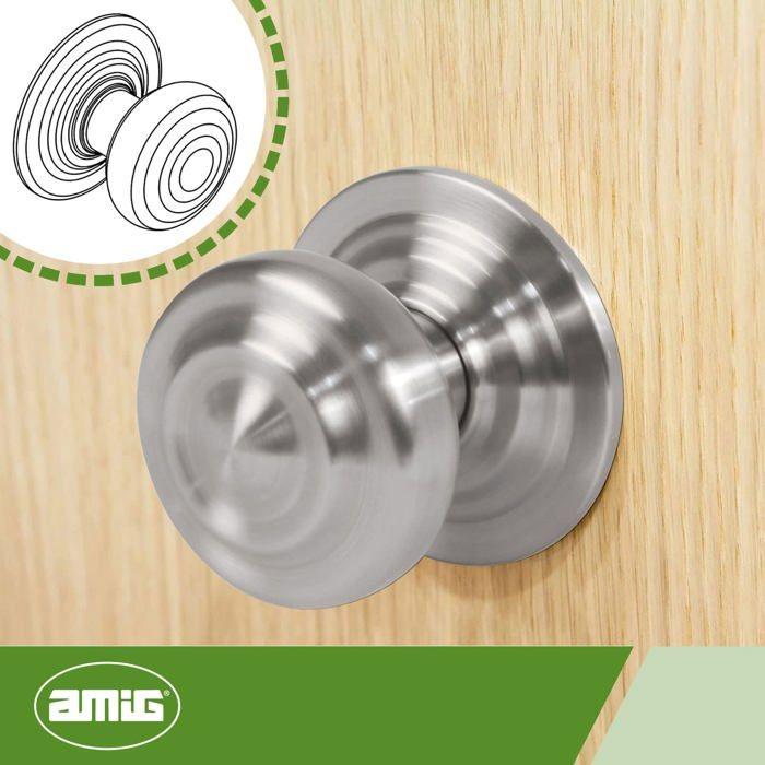 Poignée de porte - amig - 7341 - rectangulaire - gris - 9x9x8 cm