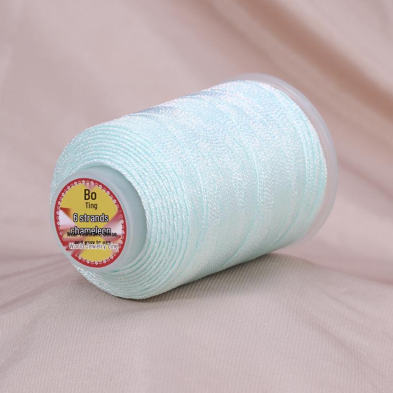 Medium Chameleon Iridescent Thread - 6 Strands for DIY Weaving, Tassel, Fringe, Knotting, Beading, and Jewelry Accessories