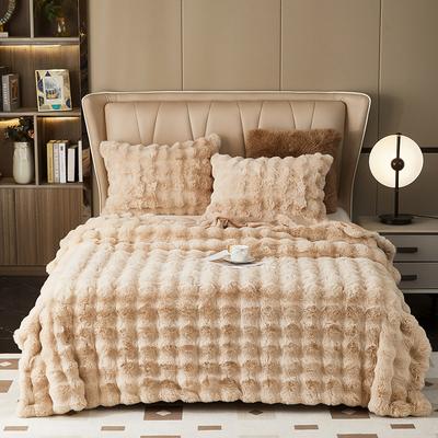 Winter Bed Blanket Thickened Warm Sofa Blanket Solid Color Plush Soft Blanket Double-sided Available Nap Blanket