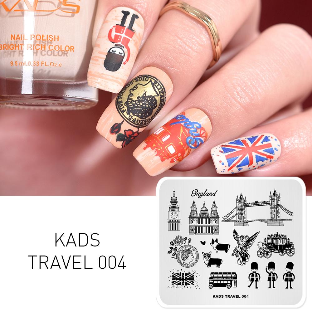 kads Geometry 3D Image Nail Stamping Plates Geometric Shape Nail Art Design Stamp Stencil Nails Tools Stamping Plate