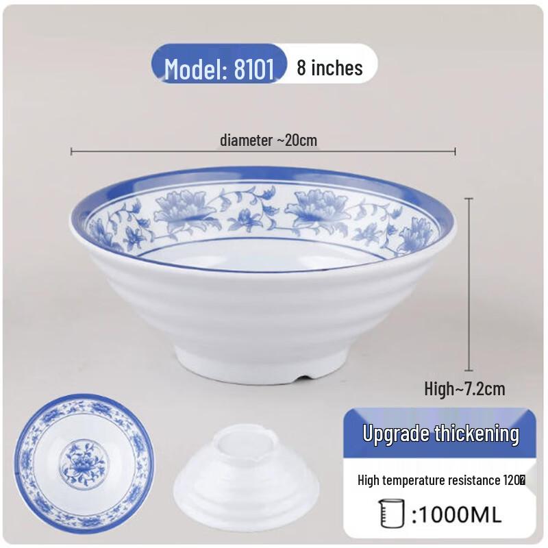 Upgraded Thickened Melamine Ramen Bowl