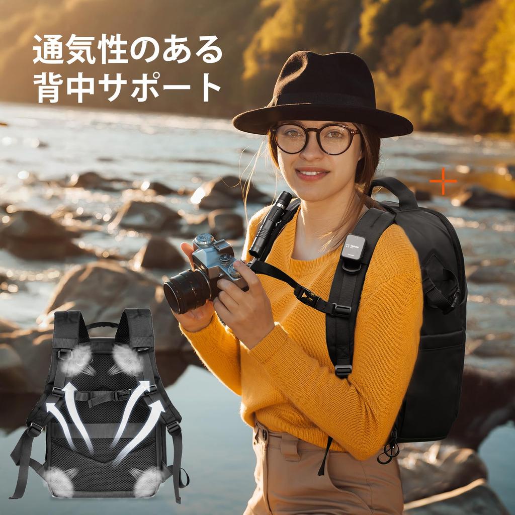 Camera Lightweight Camera Waterproof PU Leather PC and Tripod Side DSLR Camera Suitable for Commuting and TRL [TARION] 12.5L Backpack, Bag, Material,