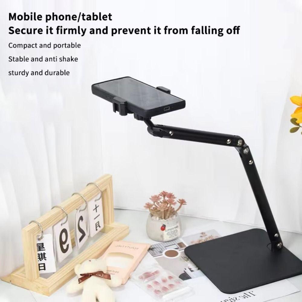 Height Adjustable Desktop Phone Tablet Holder Multi-Angle Long Arm Tablet Bracket  Live Streaming