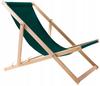 Wooden Folding Beach Garden Sun Lounger Woodok Green Fabric