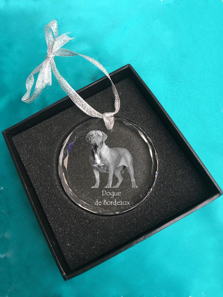 Dogue de Bordeaux, French Mastiff – Crystal bauble with a photo, dog photo in crystal | Art-Dog