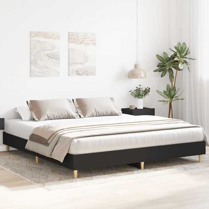 VidaXL Cadre de lit sans matelas noir 180x200 cm bois d'ingénierie, meuble de chambre à coucher, sommier, lit double, lit, 3329022