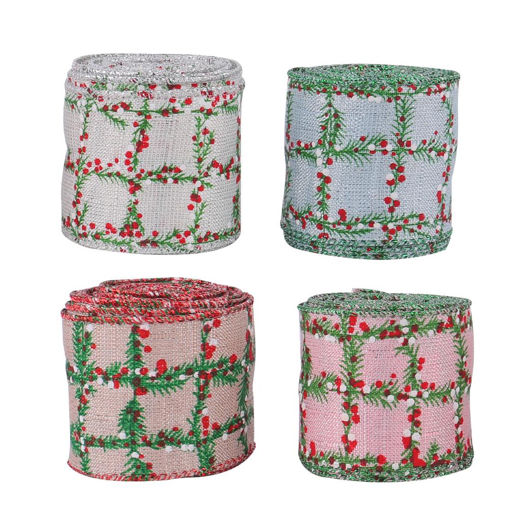 Christmas Plaid Ribbon Roll Creative Decorative Bow Ribbon Christmas Ribbon Gift Packaging Accessories