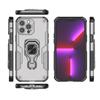 Pro iPhone 14 Pro Pouzdro na telefon WANLONFENG PC TPU Zadní kryt Stojánek s tvrzeným sklem
