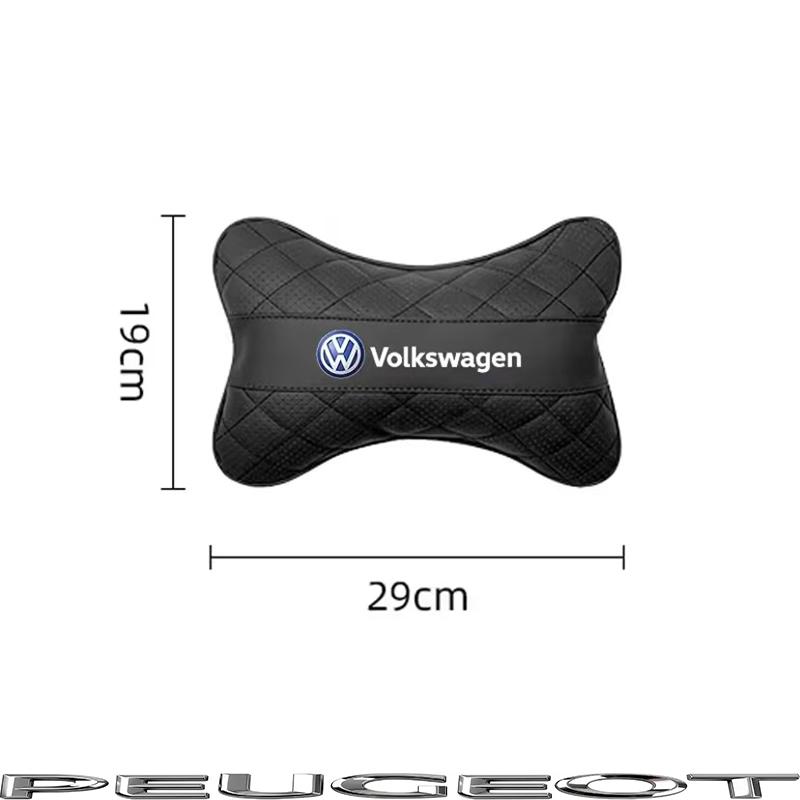 Car Seat Head Support Cushion Lumbar Pillow Interior Accessories For VW GTI Polo Golf Passat Tiguan Arteon CC Taigo T-ROC HubCap