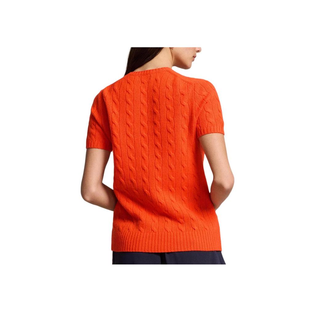 Polo Ralph Lauren FW24 Maglione a trecce Slim Fit da donna Dusk-Orange WMPOSWENC021008-800