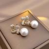 Needle Korean Fashion Pearl Drop Earrings For Women Jewelry 2025 Trending New Luxury Women's Crystal Earrings Brincos