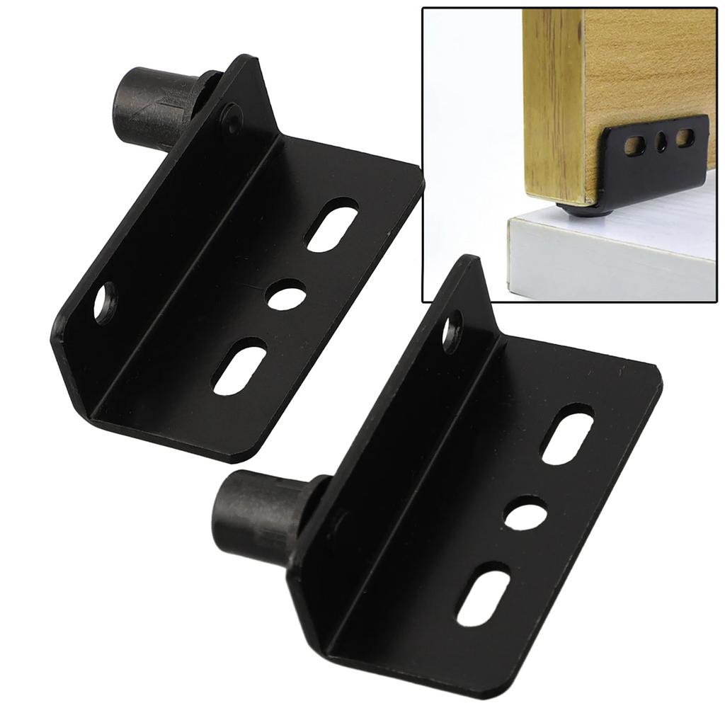 2pcs Pivot Hinges Black Concealed Shaft Door Hinge With Bushing HeavyDuty For Wood Door Cabinet Furniture Cabinet Wardrobe