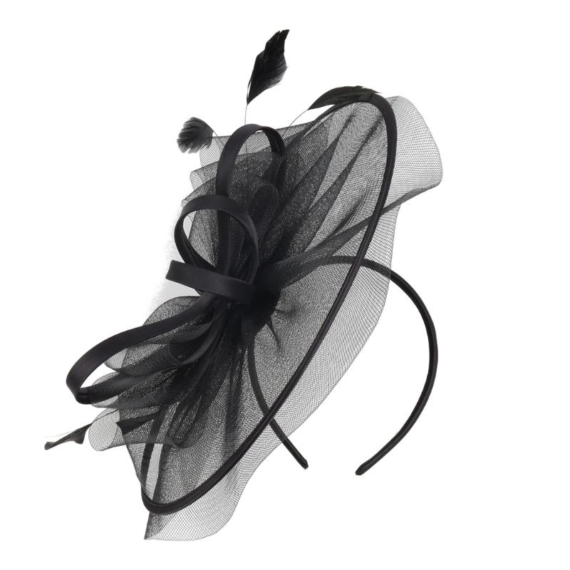 Retros Feather Mesh Hair Clip Handmade Elegant Hair Accessory For Women Wedding Party Retros Style Lightweight Decoration
