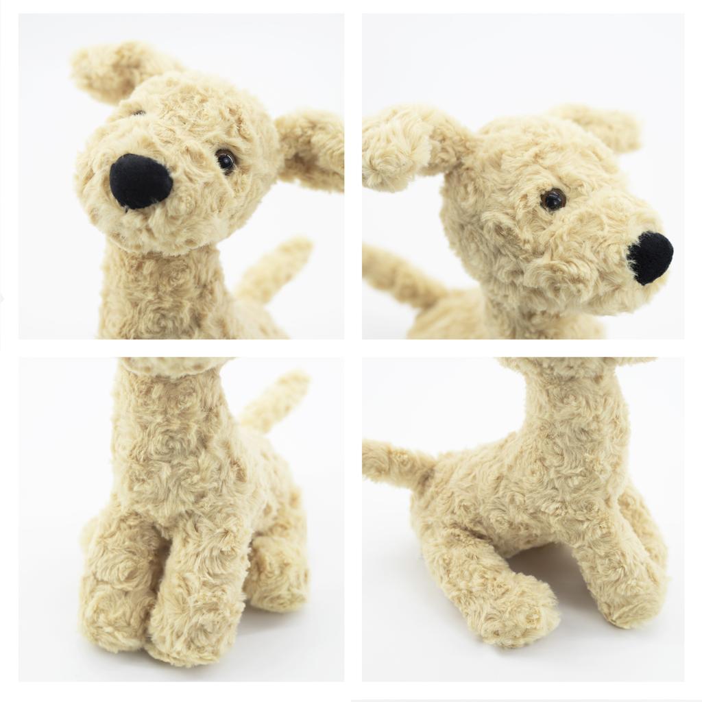 Rozkošné chlupaté vlasy Highland Yellow Terrier Plyšový plyšový měkký štěně Plyšová hračka Vycpaná realistická zvířátka Baby Appease Sleep Doll