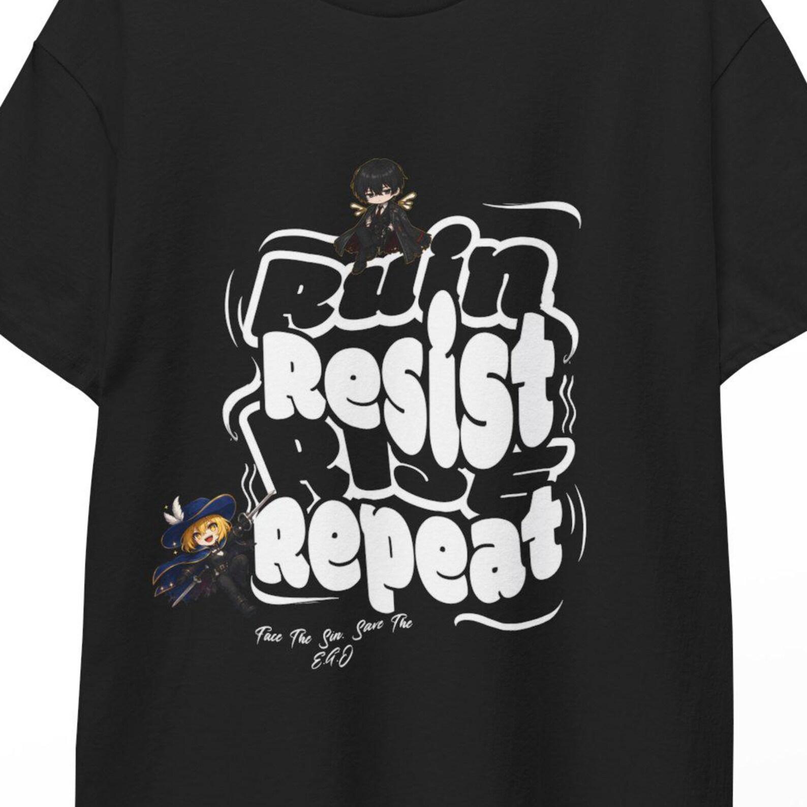 Limbus Company shirt RRR Ishmael Rodion RRR shirt Charon Sinclair Heathcliff Meursault anime gamer tshirt poster shirt cosplay Limbus merch L