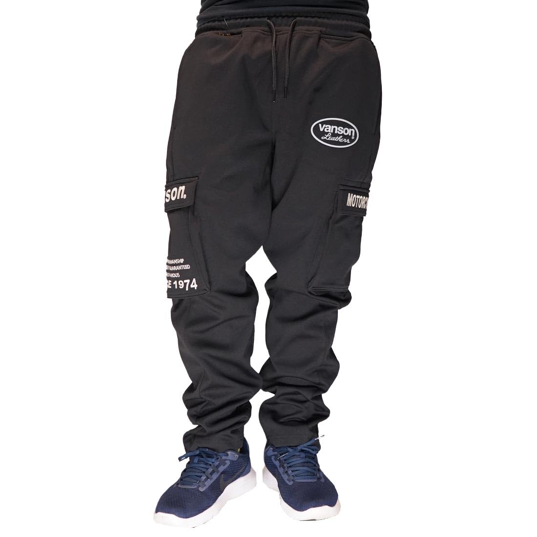 

Vanson Men s Stretch Bonded Pants with Waffle Lining, Windproof, Water-Repellent, and Warm, NVBL-2302, Black-XL