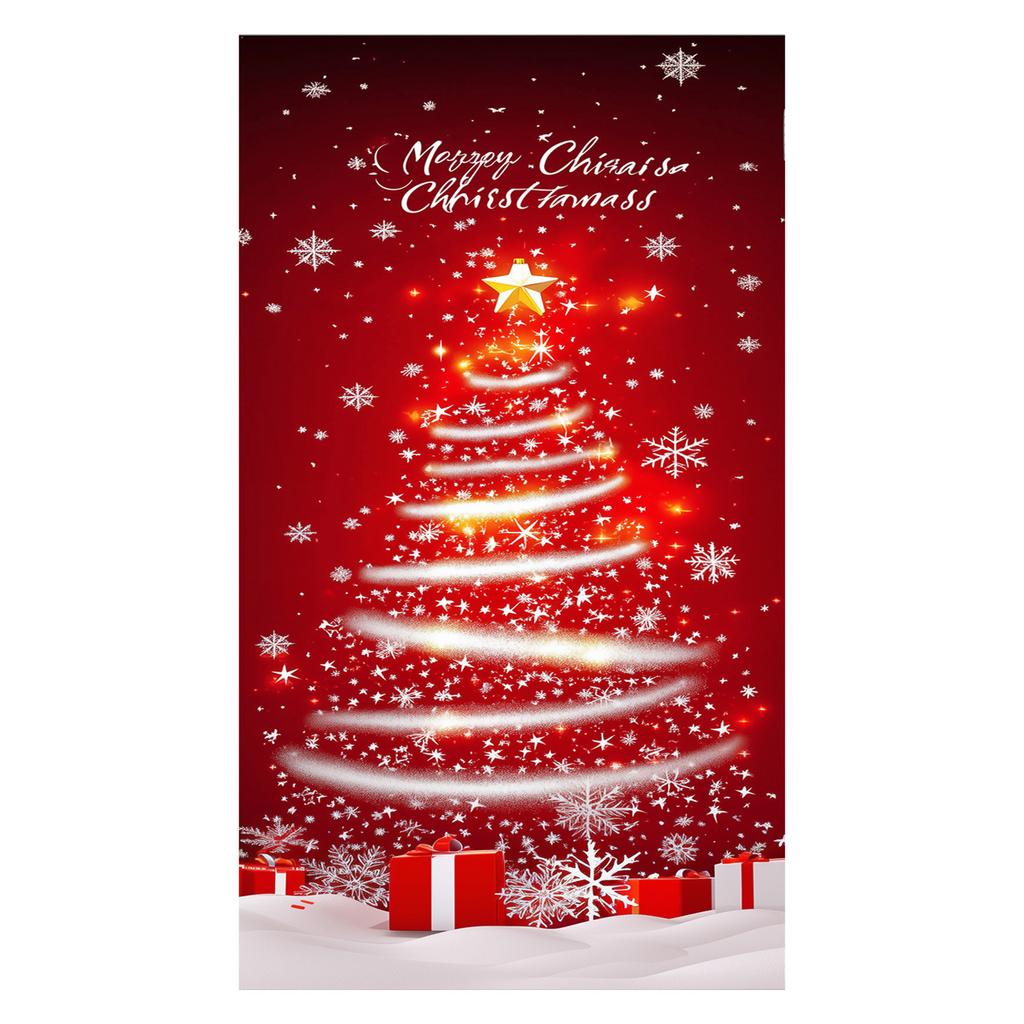 Christmas Door Decoration Festival Party Background Decoration Santa Decoration Tapestry