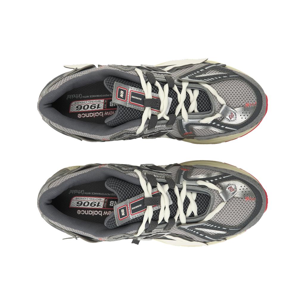New Balance 1906A Šiferio pilki Lietaus debesies raudoni unisex sportbačiai U1906AC