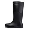 Water shoes extra high tube flat rain shoes men's closure plus fixed cotton lint long rain boots size waterproof glue shoes winter