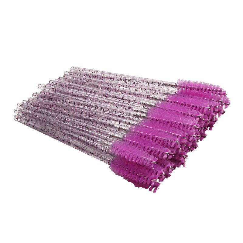 Pack of 50 Disposable Crystal Rod Eyelash and Eyebrow Spiral Brushes