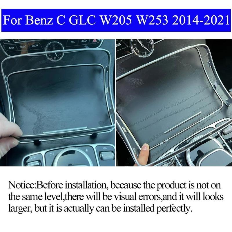 For Mercedes Benz C GLC W205 C200 250 300 400 W253 GLC200 300 2015-2021 Car Water Cup Holder Chrome Plating Strip Trim Ring