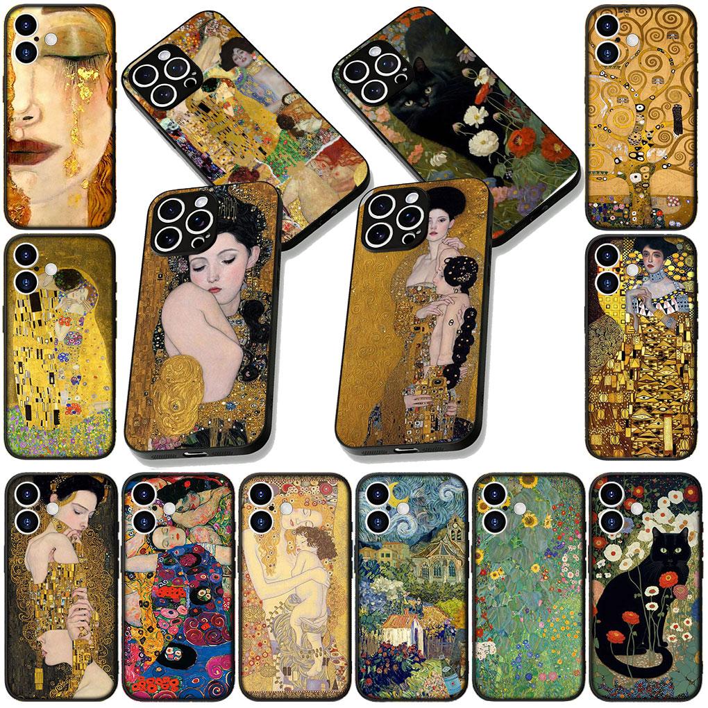 Soft Phone Cover for Apple iPhone 17 16 14 15 Pro Max Plus 15+ 16E XR ProMax Air Case Art Gustav Klimt Casing