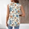 Womens Loose Fit V Neck Sleeveless Top with Pleated Floral Print Lightweight Casual Tank Blouse for Summer Daily Wear