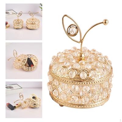 Crystal Jewelry Box, Trinket Organizer Case Decoration Rings Earrings Necklace Storage