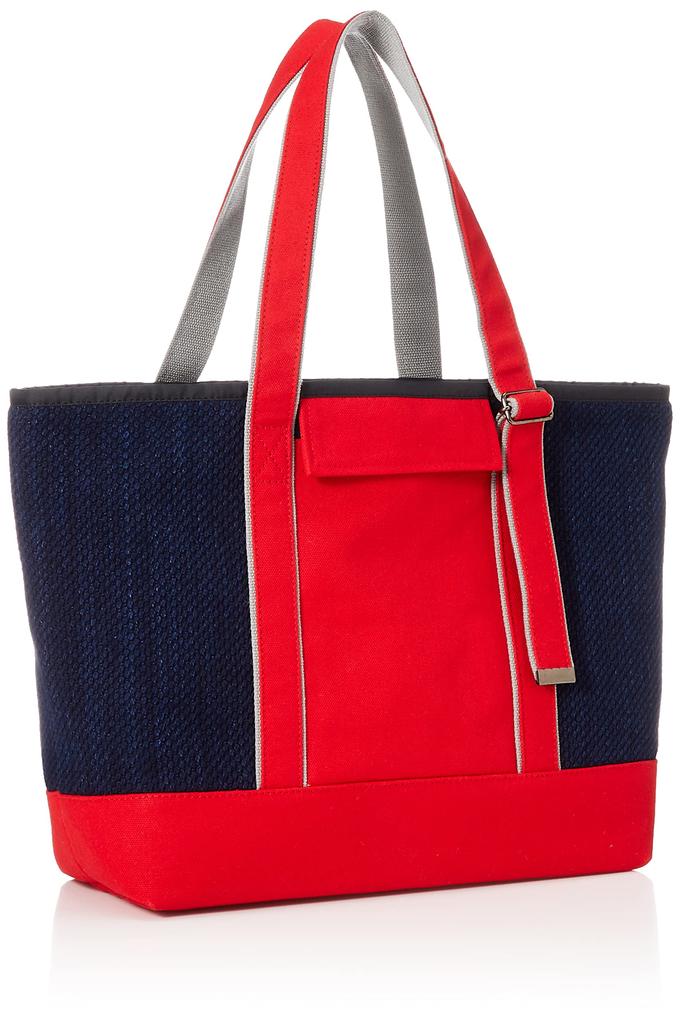 Bushu Authentic Indigo Sashiko x Colored Canvas Tote 6P303 Red [ARROWS&Company Ltd.] Bag/TB-001