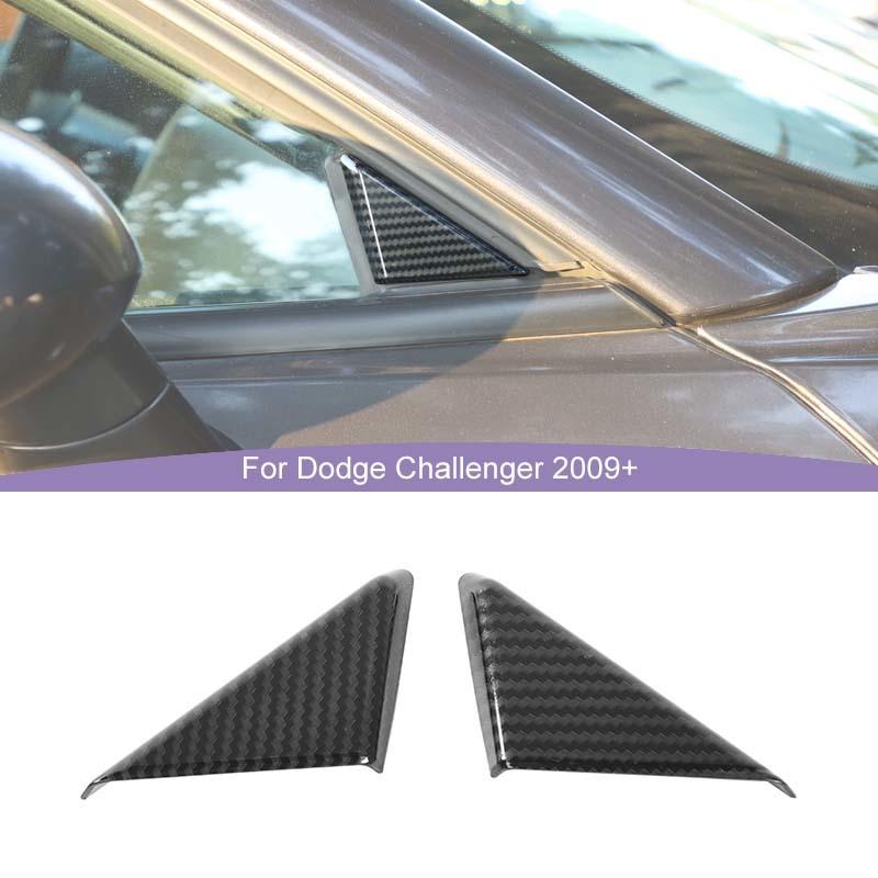 

Внутренняя передняя треугольная стеклянная отделка, декоративные наклейки, подходят для Dodge Challenger 2009 Up, автомобильные аксессуары из АБС-пластика, черный карбон