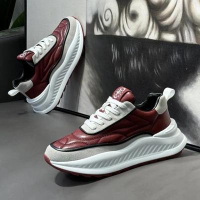 Men's Chunky Sneakers Leather Casual Shoe Designer Platform Height Increasing Sports Shoes for Men Vulcanize Shoes Tenis