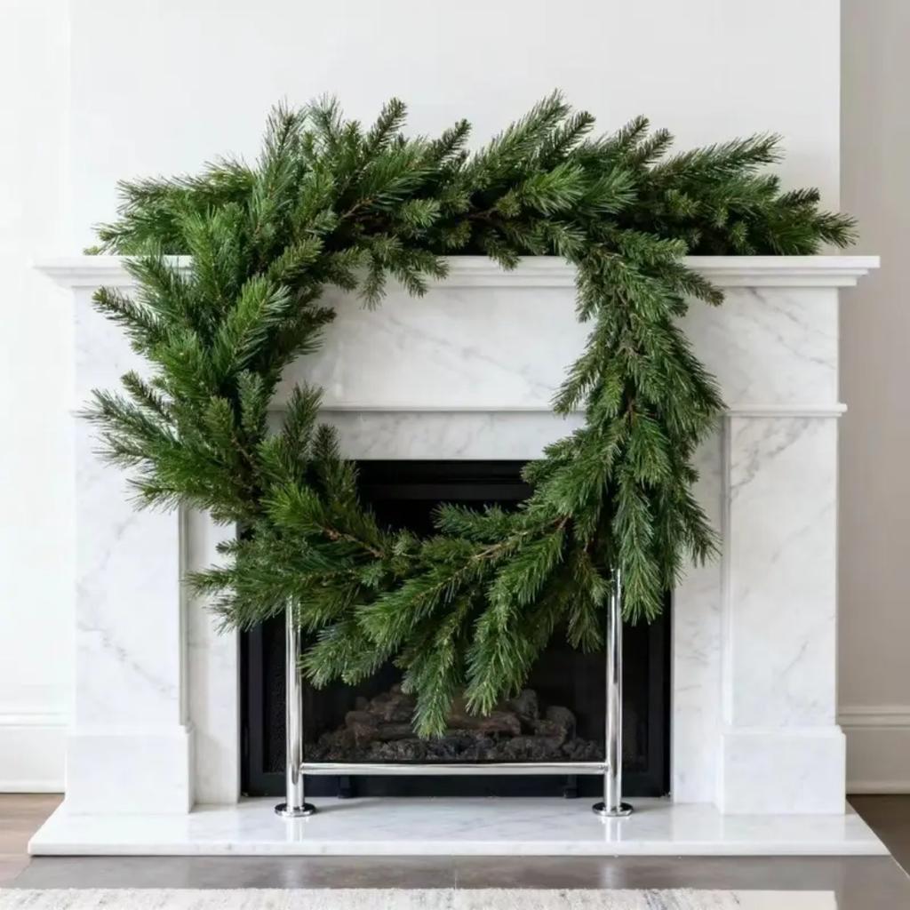 Artificial Christmas Pine Tree Garland Winter Decorations, Holiday Christmas Decorations, Mantel Decorations, Porch Fences