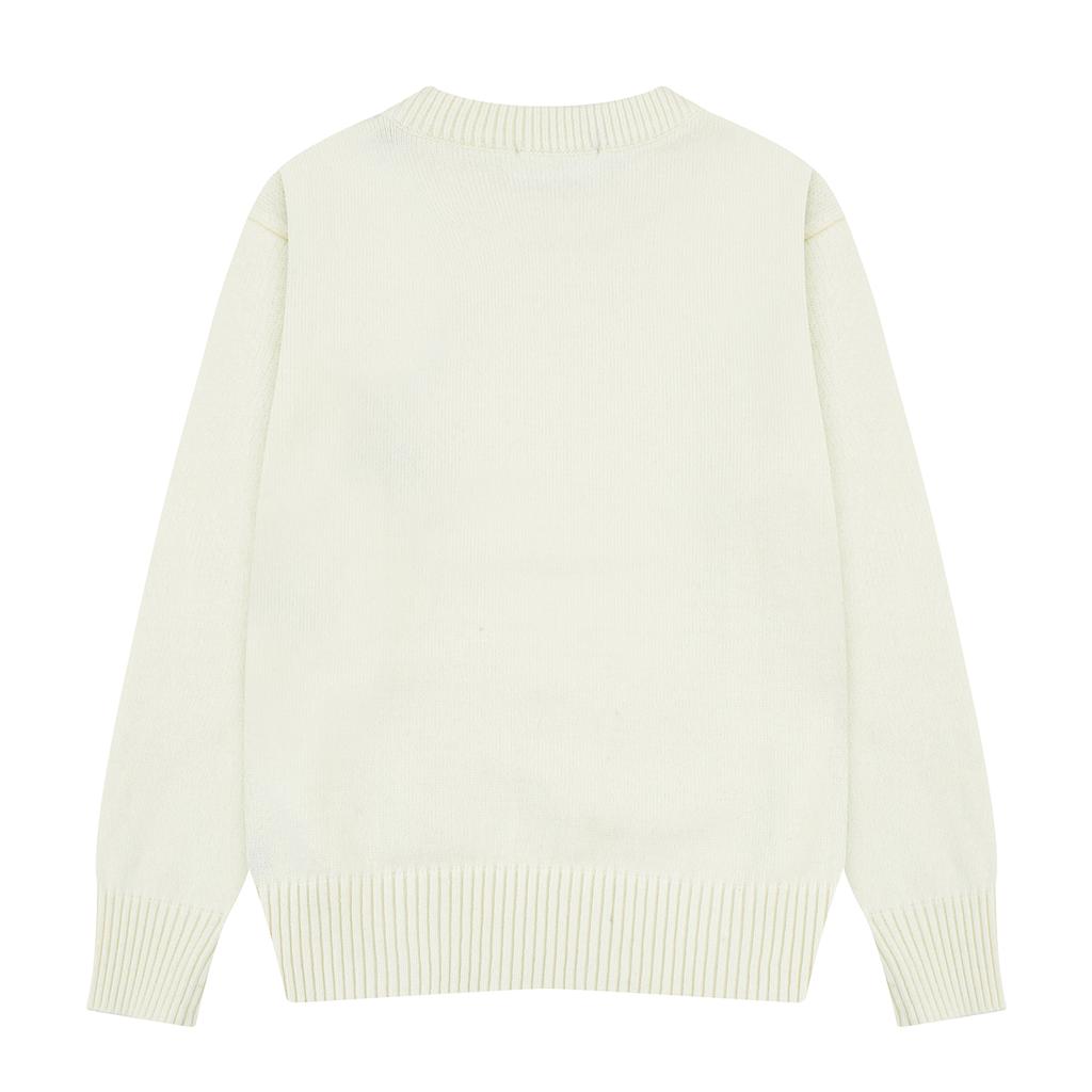 AMI New Autumn and Winter Silver Love Alpaca Wool Blend Soft and Sticky Knit Couple's Round Neck Sweater