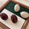 Oval Ancora Red Earrings 2026 New Popular Enamel Earrings Light Luxury High-End European and American Retro Style Earrings