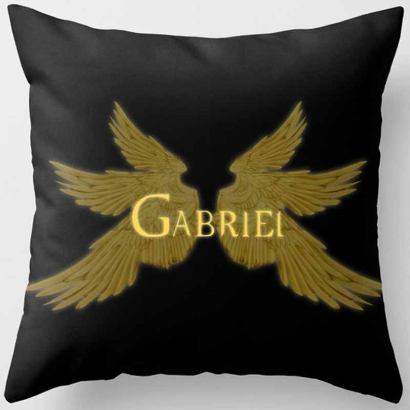 Black and Yellow Square Pillowcase, Home Decoration, Car Sofa Cushion Cover 45cm*45cm