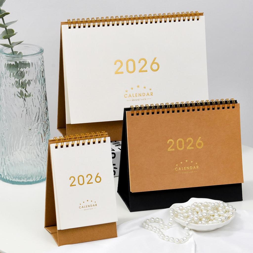 2026 Retro kreativní kalendář z kraftového papíru