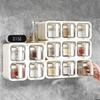 Horizontal and Vertical Dual-purpose Three-grid Seasoning Box Wall-mounted Kitchen Seasoning Spice Jar Seasoning Storage Box Set