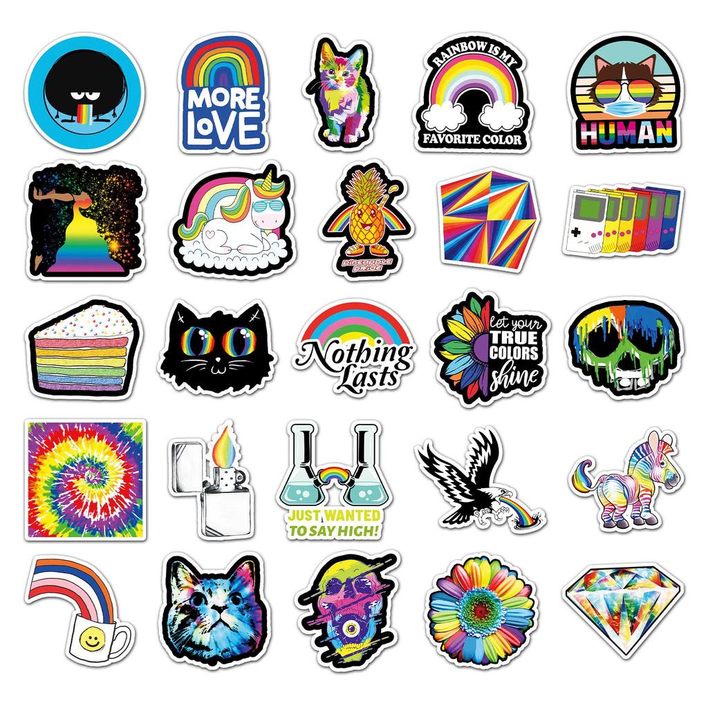 50 Creative Waterproof Stickers: Cool, Trendy Designs for Skateboards & Cars
