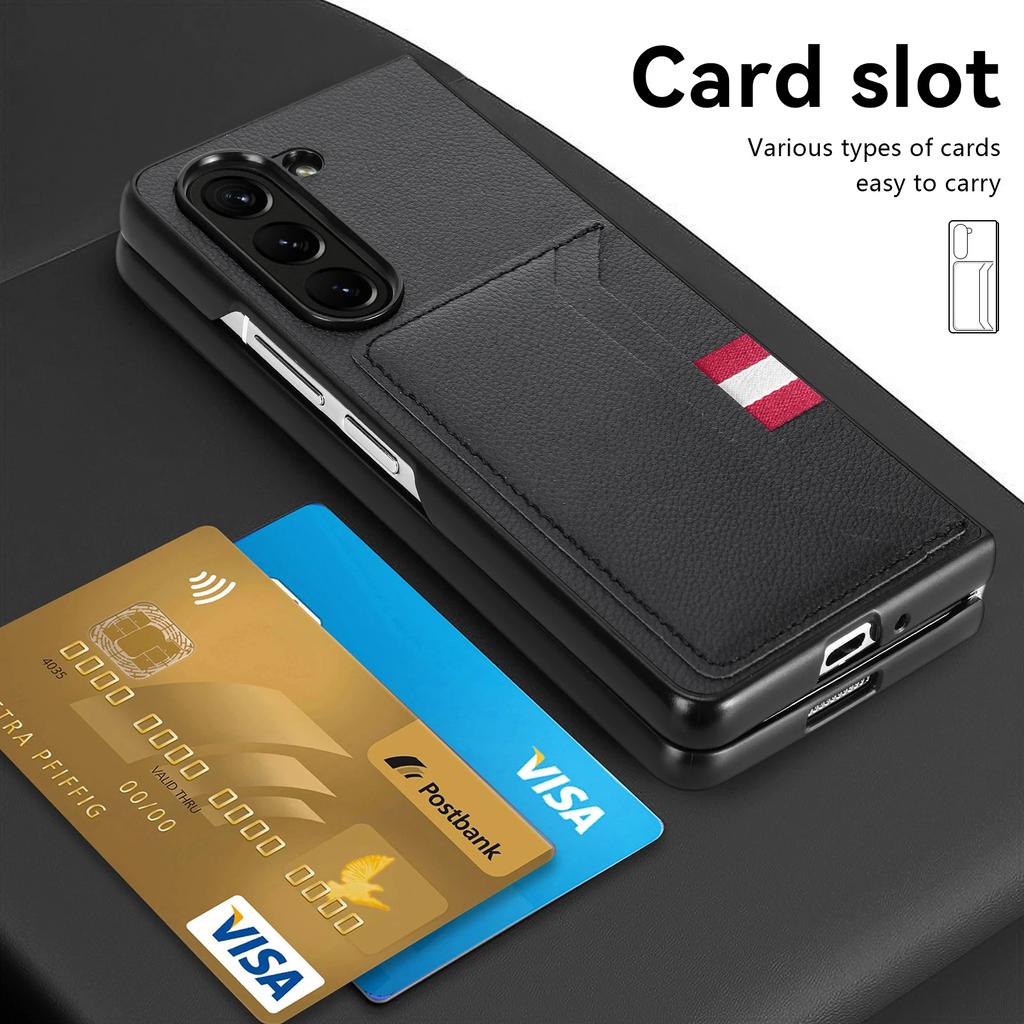 Card Pocket Holder Cell Phone Cover Case for Samsung Galaxy Z Fold7 5G Fold 7 6 5 Fold6 Fold5 Fold3 Fold4 Fold2 Fold 4 3 2 bag