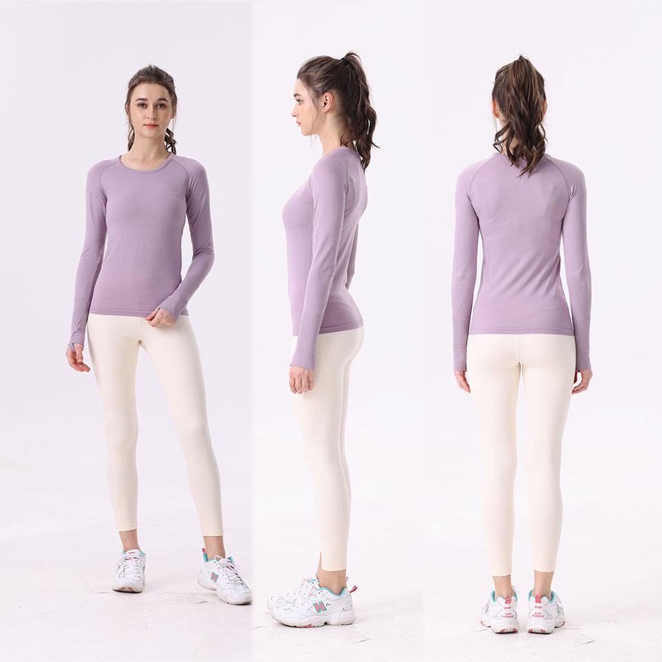 Damen 2.0 Yoga Langarm Schnelltrocknendes T-Shirt - Hochelastisch, Slim Fit für Laufen & Pilates.