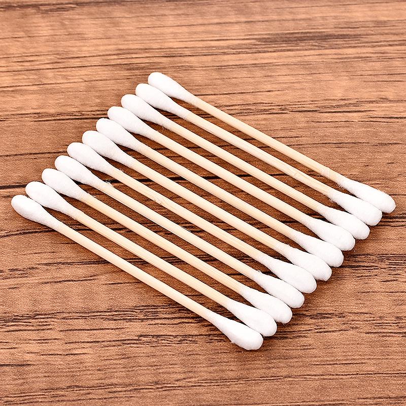 500 Wooden Double-Headed Cotton Swabs: Ideal for Ear Cleaning, Makeup Removal, and Precision Tasks.